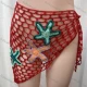 Wholesale Women's Vacation Hollow Out Sarongs Drawstring 3D Starfish Coverup Skirt L053# Red Clothing Wholesale Market Liuhua