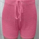 Wholesale Women's Vacation Hollow Out Semi-Sheer Drawstring Plain Shorts 80317# 523 Clothing Wholesale Market Liuhua