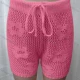 Wholesale Women's Vacation Hollow Out Semi-Sheer Drawstring Plain Floral Design Shorts 80318# 523 Clothing Wholesale Market Liuhua