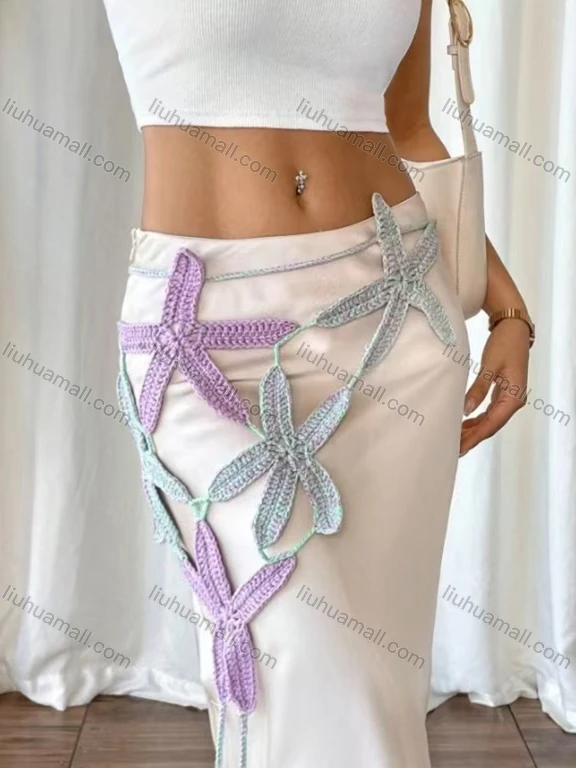 Wholesale Women's High Waist 3D Starfish Pencil Maxi Skirt L055#