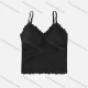 Wholesale Women's Pull-on Guipure Lace Petal Trim Camisole Black Clothing Wholesale Market Liuhua