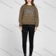 Wholesale Women's Casual Crew Neck Letter Print Long Sleeve Loose Fit Sweatshirt K1201# Brown Clothing Wholesale Market Liuhua