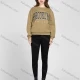Wholesale Women's Casual Crew Neck Letter Print Long Sleeve Loose Fit Sweatshirt K1201# Khaki Clothing Wholesale Market Liuhua