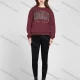 Wholesale Women's Casual Crew Neck Letter Print Long Sleeve Loose Fit Sweatshirt K1201# Dark Red Clothing Wholesale Market Liuhua