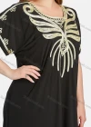 Wholesale Women's African Short Sleeve Embroidered Butterfly Maxi Dress 2057# - Liuhuamall