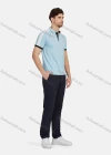 Wholesale Men's Casual Striped 100% Cotton Short Sleeve Labelled Polo Shirt 2206# - Liuhuamall