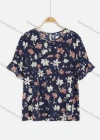 Wholesale Women's Casual Ruffle Sleeve Floral Keyhole Blouse - Liuhuamall