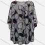 Wholesale Women's Casual 3/4 Butterfly Sleeve Lace Up Front Abstract Print Tunic preview