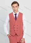 Wholesale Men's Business Lapel One Button Plain Suit Jacket With Waistcoat 3 Piece Set - Liuhuamall