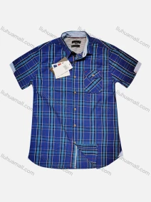 Wholesale Men's Casual Plaid Print Short Sleeve Flap Pocket Shirt, LIUHUA CLOTHING WHOLESALE