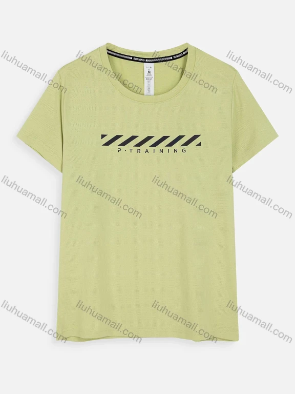 Wholesale Women's Athletic Short Sleeve Letter Print Breathable Quick Dry T-shirt WT21607#