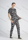 Wholesale Men's Fashion Allover Camo Print Short Sleeve T Shirt 2 Piece Set - Liuhuamall