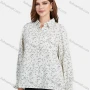 Wholesale Women's Casual Poet Sleeve Floral Print Button Down Shirt preview