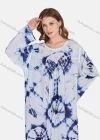 Wholesale Women's Elegant Tie Dye Sequins Long Sleeve Ruched Maxi Kaftan Abaya Robe Dress TZMQ-3-813B# - Liuhuamall