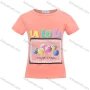 Wholesale Girls Casual Round Neck Candy Graphic Letter Print Short Sleeve Tee preview