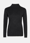 Wholesale Women's Plain Rib-knit Mock Neck Long Sleeve Sweater - Liuhuamall