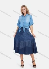 Wholesale Women's Casual Light Wash Drop Shoulder Button Down Loose Fit Blouse - Liuhuamall