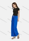 Wholesale Women's Casual High Waist Drawstring Rib-Knit Plain Wide Leg Pants 2018# - Liuhuamall