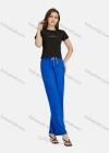 Wholesale Women's Casual High Waist Drawstring Rib-Knit Plain Wide Leg Pants 2018# - Liuhuamall