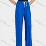 Wholesale Women's Casual High Waist Drawstring Rib-Knit Plain Wide Leg Pants 2018# preview
