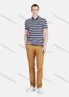 Wholesale Men's Casual Short Sleeve Slim Fit Striped Embroidery Polo Shirt - Liuhuamall