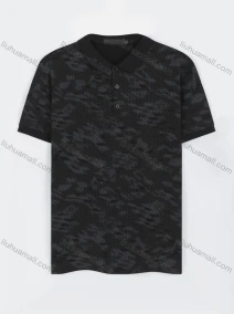 Wholesale Men's Casual Short Sleeve Camouflage Print Button Front Polo Shirts, LIUHUA CLOTHING WHOLESALE