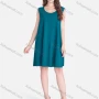 Wholesale Women's Casual Plain Round Neck Ruffle Hem Short Tank Dress preview