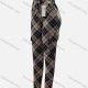 Wholesale Women's Casual Drawstring Argyle Print Sweatpants With Flap Pockets Khaki Clothing Wholesale Market Liuhua