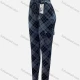 Wholesale Women's Casual Drawstring Argyle Print Sweatpants With Flap Pockets Gray Blue Clothing Wholesale Market Liuhua