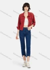 Wholesale Women's Fashion Lapel Ripped Button Down Plain Denim Jacket & Capris Pants Set - Liuhuamall