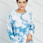 Wholesale Women's Casual Crew Neck Pullover Long Sleeve Regular Fit Tie Dye T-shirt preview