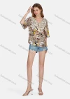 Wholesale Women's Causal Vintage Notched Neck Half Sleeve Tassel Blouse E3298# - Liuhuamall