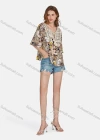 Wholesale Women's Causal Vintage Notched Neck Half Sleeve Tassel Blouse E3298# - Liuhuamall