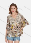 Wholesale Women's Causal Vintage Notched Neck Half Sleeve Tassel Blouse E3298# - Liuhuamall