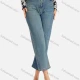 Wholesale Women's Casual Plain High Waist Wide Leg Cropped Jean Light Blue Clothing Wholesale Market Liuhua