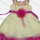 Wholesale Girls Lovely 3D Floral Appliques Ruched Tiered Ruffle Trim Cami Dress Deep Pink Clothing Wholesale Market Liuhua