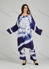 Wholesale Women's Folkloric African Tie Dye High Low Hem Long Sleeve Robe & Pants 2 Piece Sets ZRLK-100# - Liuhuamall
