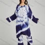 Wholesale Women's Folkloric African Tie Dye High Low Hem Long Sleeve Robe & Pants 2 Piece Sets ZRLK-100# preview