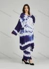 Wholesale Women's Folkloric African Tie Dye High Low Hem Long Sleeve Robe & Pants 2 Piece Sets ZRLK-100# - Liuhuamall