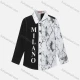 Wholesale Boy's Casual Splicing Colorblock Letter Geometric Print Long Sleeve Shirt Black&White Clothing Wholesale Market Liuhua