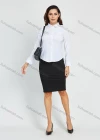 Wholesale Women's Business Plain Collared Long Sleeve Button Down Lace Trim Shirt - Liuhuamall