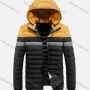 Wholesale Men's Detachable Hood Colorblock Zips Pockets Oversize Puffer Coat preview