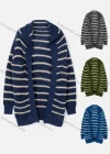 Wholesale Women's Casual Striped Long Sleeve Rib-knit Sweater Cardigan - Liuhuamall
