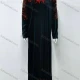 Wholesale Women's Casual Fire Print Sequin Crew Neck Long Sleeve Maxi Abaya Dress BE01-2424# Dark Green Clothing Wholesale Market Liuhua