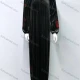 Wholesale Women's Elegant Plain Ruched Suede Crew Neck Long Sleeve Sequin Maxi Abaya Dress 2418# Dark Green Clothing Wholesale Market Liuhua