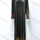 Wholesale Women's Fashion Floral Leopard Print Sequin Suede Crew Neck Long Sleeve Maxi Abaya Dress M055-2403# Green Clothing Wholesale Market Liuhua