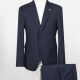 Men's Business Plain 2 Button Flap Pockets Blazer & Suit Pants 2-Piece Suit Sets X21528# Navy Clothing Wholesale Market -LIUHUA