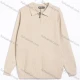 Wholesale Men's Casual Solid Zipper Collar Long Sleeve Knit Sweater Apricot Clothing Wholesale Market Liuhua