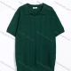 Wholesale Men's Casual Solid Textured Short Sleeve Knit Polo Shirt Green Clothing Wholesale Market Liuhua