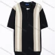 Wholesale Men's Casual Striped Zipper Collar Short Sleeve Knit Polo Shirt Black Clothing Wholesale Market Liuhua